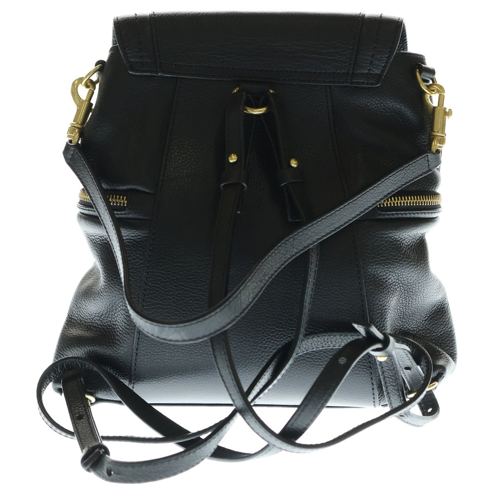 SEE BY CHLOE(シーバイクロエ) リュックサック バックパック ショルダーバッグ ブラック レザー ゴールド金具