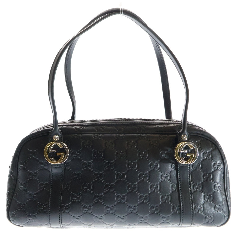 GUCCI(グッチ) GGツインズ ハンドバッグ ボストンバッグ グッチシマ ブラック レザー 232958