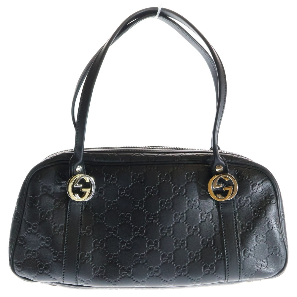 GUCCI(グッチ) GGツインズ ハンドバッグ ボストンバッグ グッチシマ ブラック レザー 232958