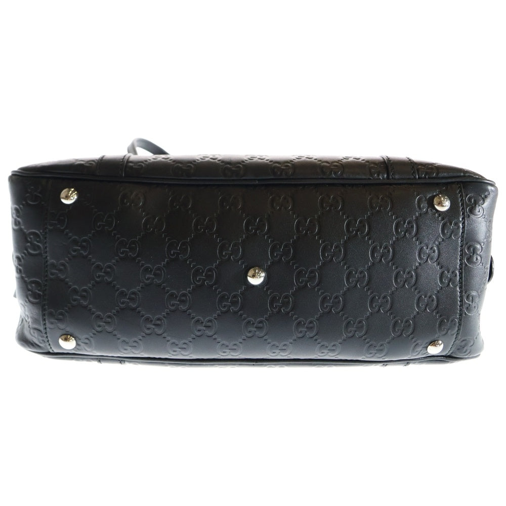 GUCCI(グッチ) GGツインズ ハンドバッグ ボストンバッグ グッチシマ ブラック レザー 232958