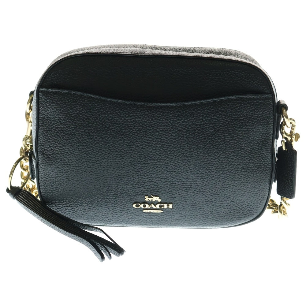 COACH(コーチ) ショルダーバッグ カメラバッグ ミニバッグ ブラック レザー ゴールド金具