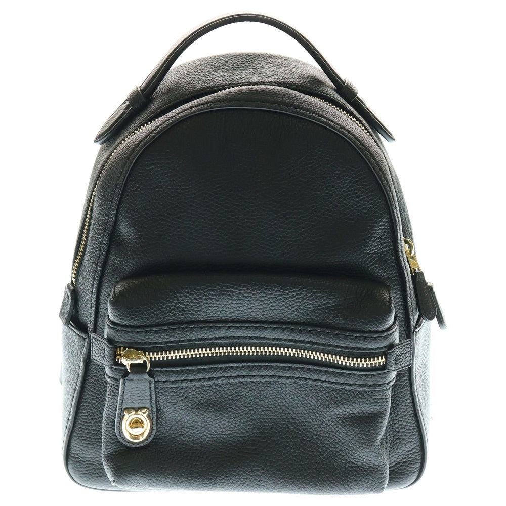 COACH(コーチ) リュックサック バックパック ショルダーバッグ ブラック レザー ゴールド金具
