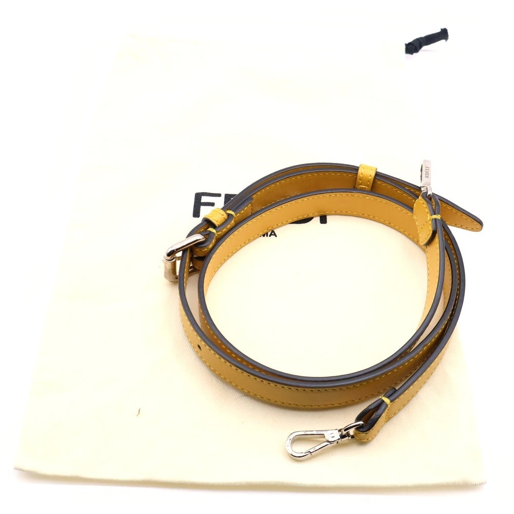 FENDI(フェンディ) ミニトローリー ワンショルダーハンドバッグ ミニハンドバッグ シルバー金具 イエロー レザー