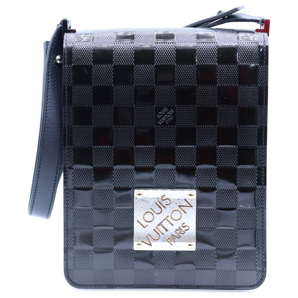 LOUIS VUITTON(ルイヴィトン) ダミエ ヴェルニ クラブ ワンショルダーバッグ ハンドバッグ ミニバッグ ブラック ノワール シルバー金具 M92127