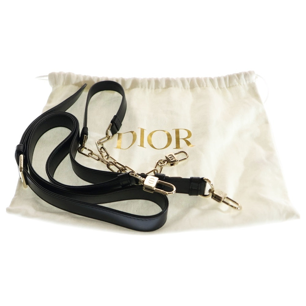 DIOR(ディオール) Lady D-Joy レディ Dジョイ カナージュ ラムスキン レザー スモール 2WAY ハンド ショルダーバッグ ゴールド金具 ブラック M0613ONGE_M900