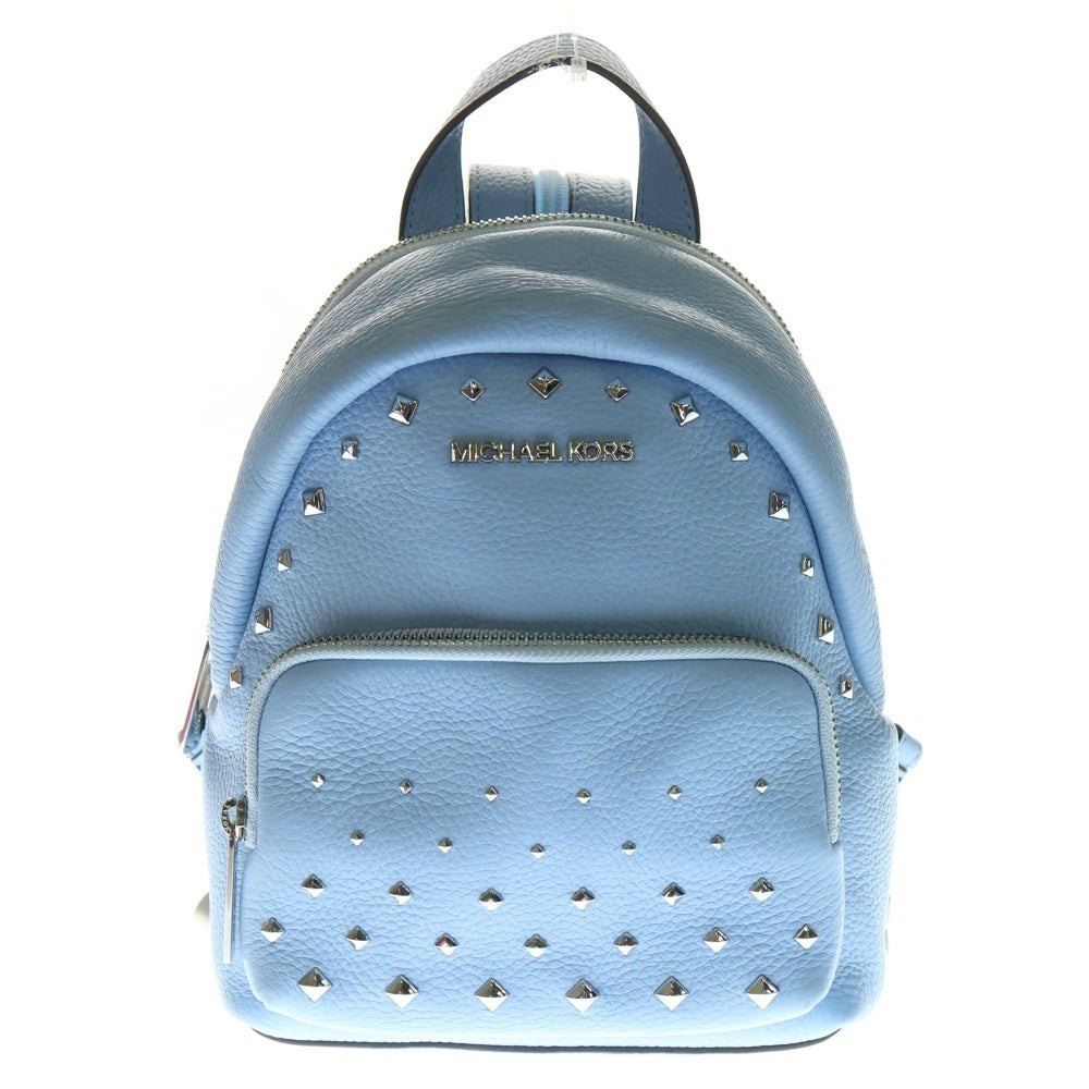 MICHAEL KORS(マイケルコース) スタッズ リュックサック バックパック ショルダーバッグ レザー ライトブルー シルバー金具