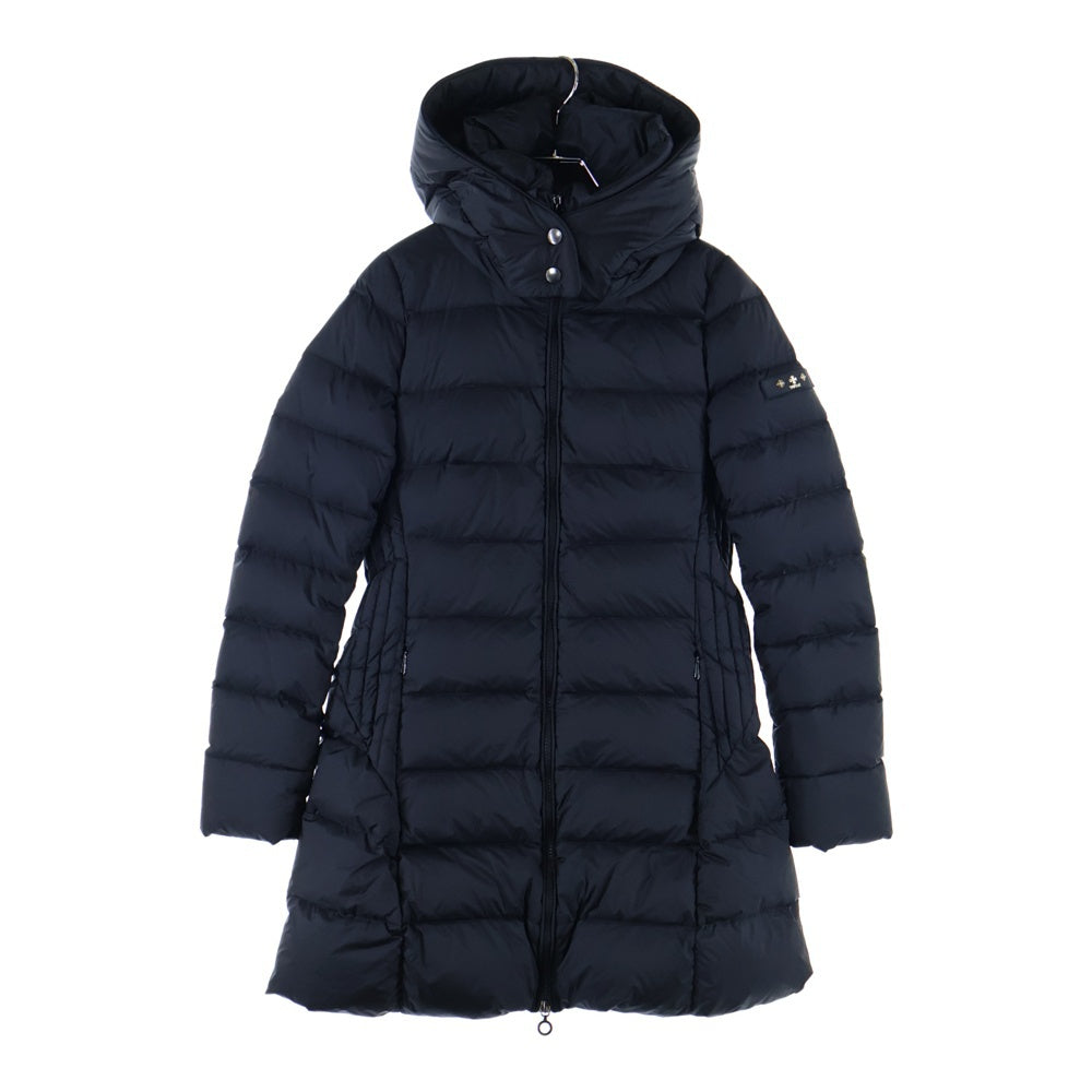 TATRAS(タトラス) 23AW ポリテアマ フーデッド ジップアップ ダウン ロングジャケット コート ブラック レディース LTAT23A4694