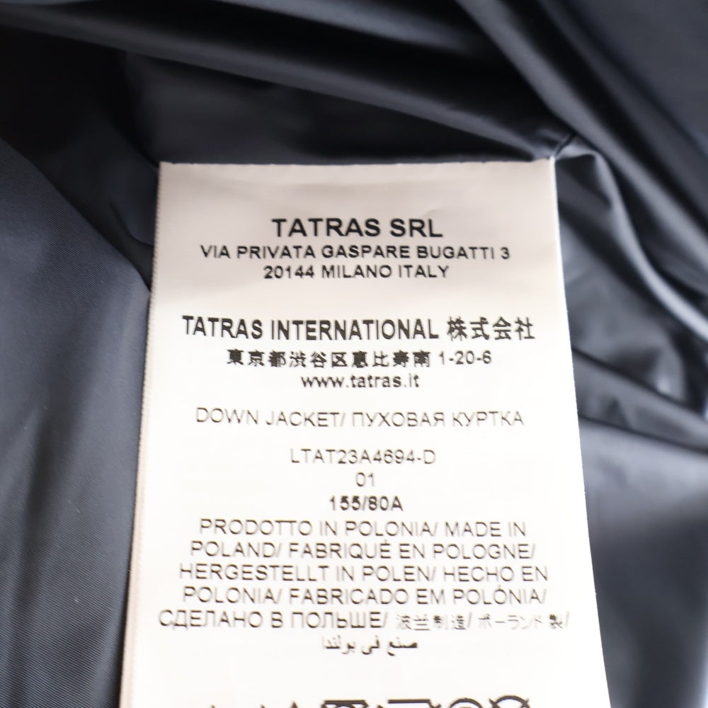 TATRAS(タトラス) 23AW ポリテアマ フーデッド ジップアップ ダウン ロングジャケット コート ブラック レディース LTAT23A4694