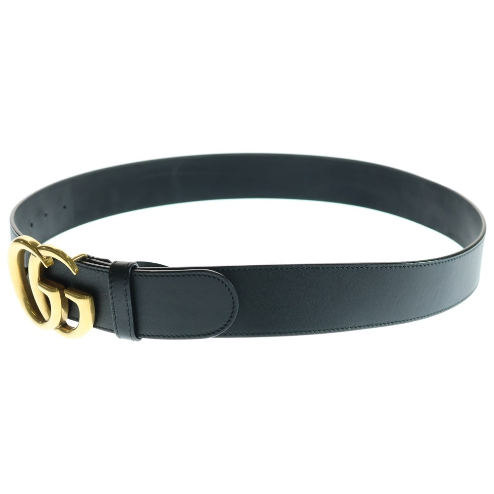 GUCCI(グッチ) GGマーモント ロゴバックル レザーベルト ブラック/ゴールド 400593