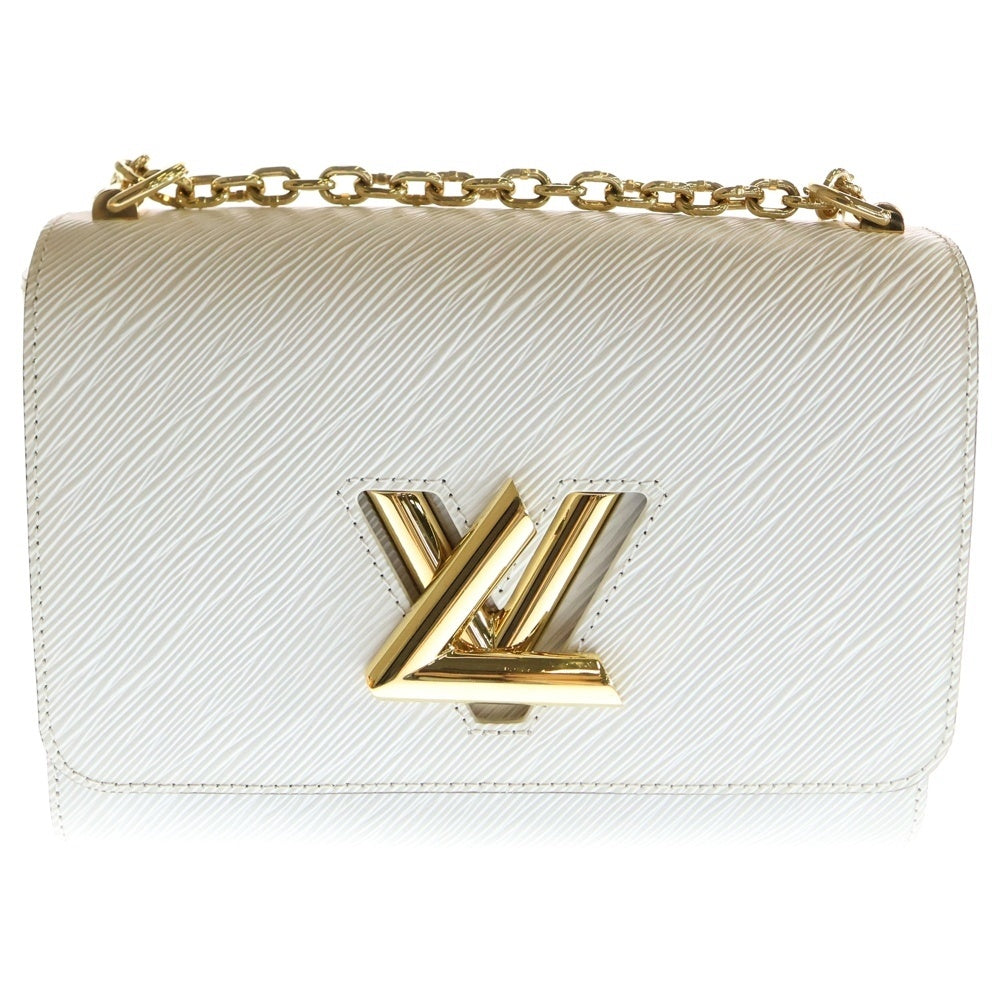 LOUIS VUITTON(ルイヴィトン) LV エピ ツイストMM Wチェーンレザーショルダーバッグ ホワイト レディース M55513
