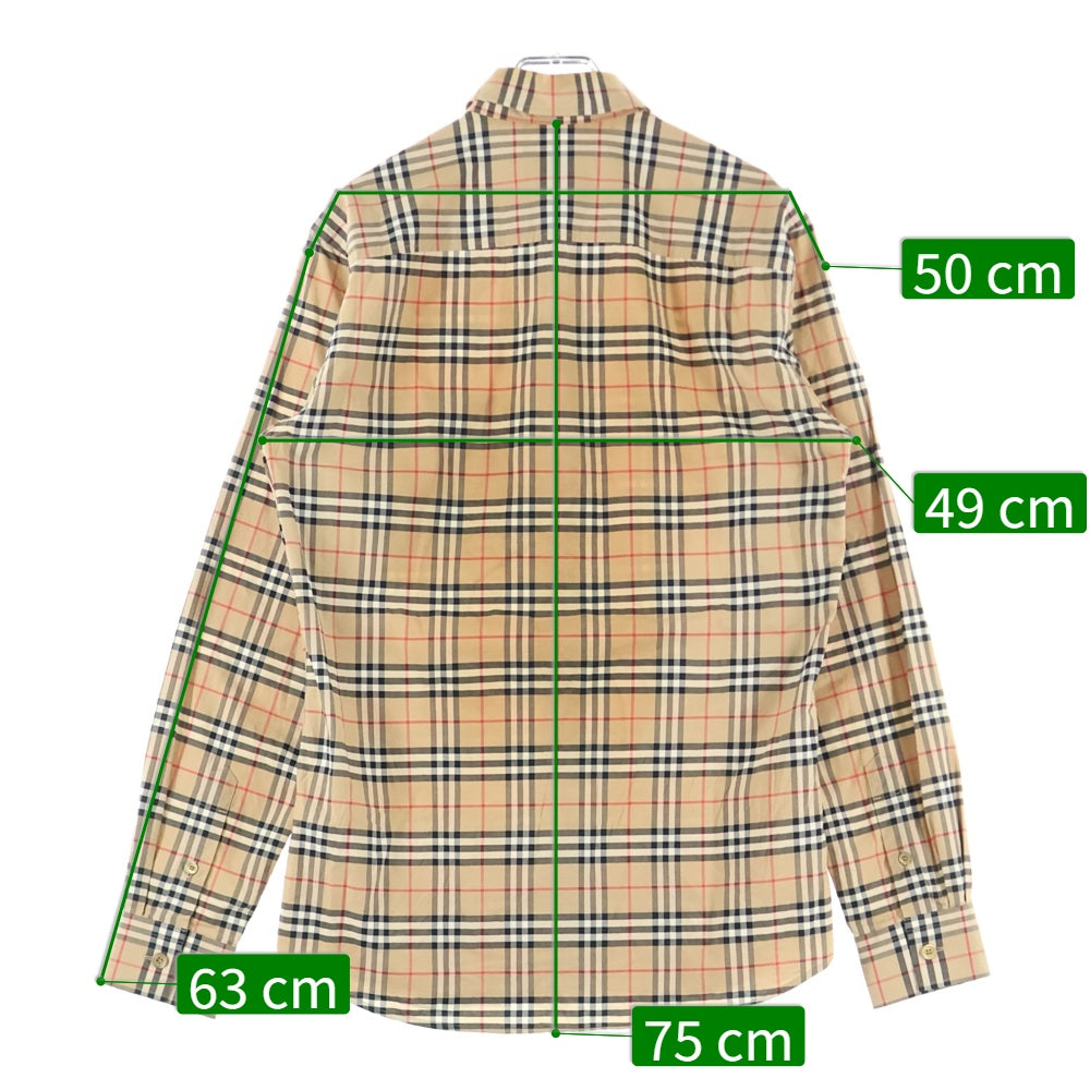BURBERRY(バーバリー) ノバチェック総柄 ロングスリーブ 長袖シャツ ベージュ 8020966