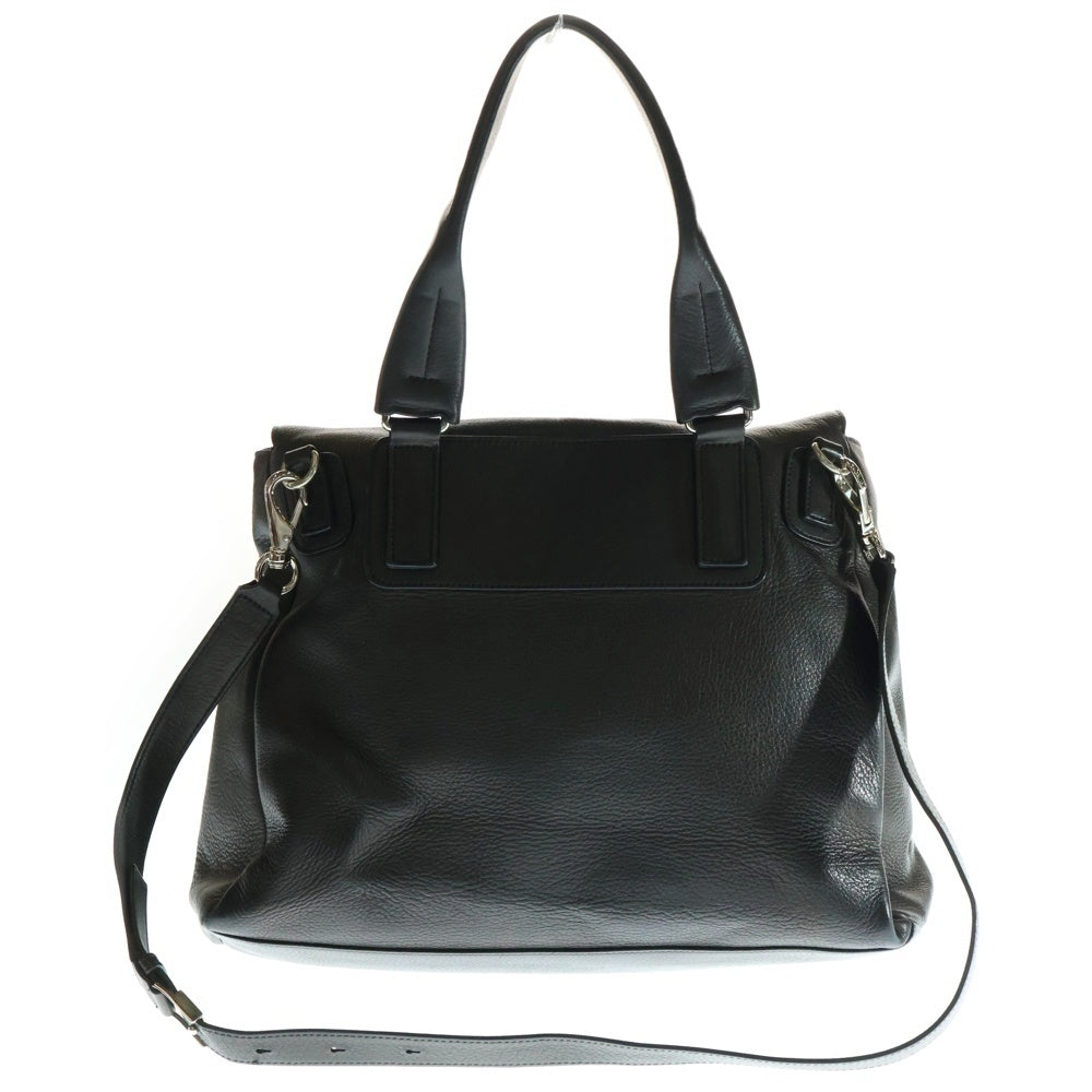 GIVENCHY(ジバンシィ) パンドラ ピュア ロゴプレート レザー 2WAY ハンド ショルダーバッグ シルバー金具 ブラック