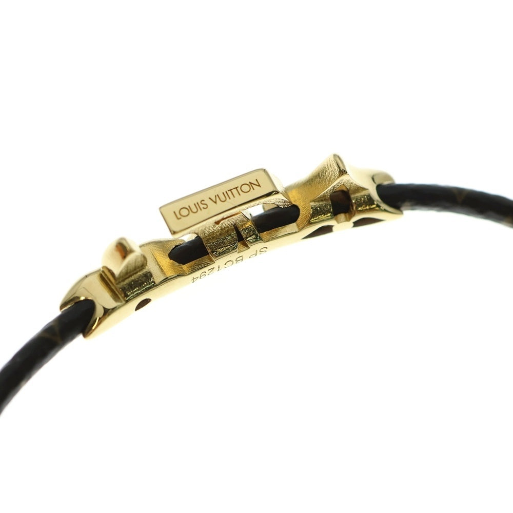 LOUIS VUITTON(ルイヴィトン) モノグラム LV アイコニック フラワー ブレスレット ブラウン ゴールド金具 レザー M8807Z