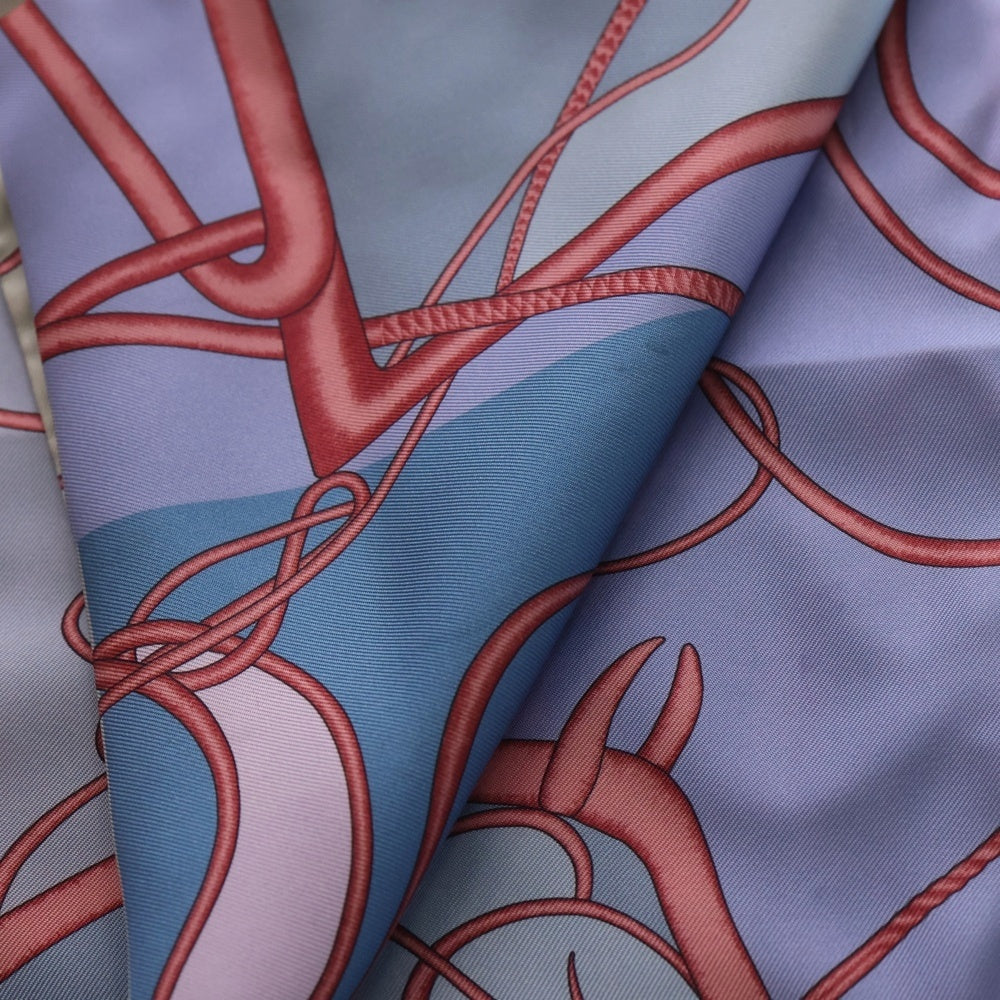 HERMES(エルメス) マキシツイリー COUP DE FOUET AU BLOC ブルー×ピンク シルク