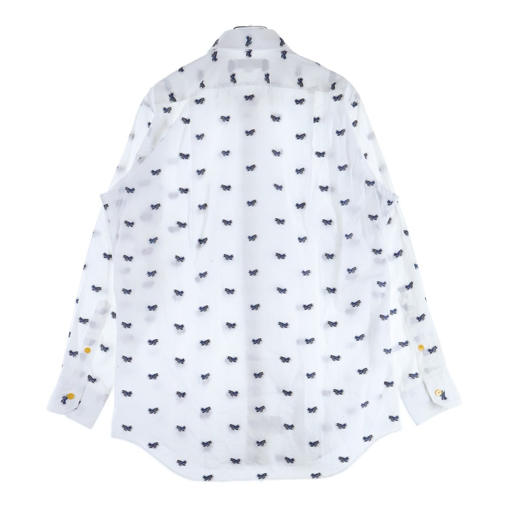 Mila Schoen(ミラショーン) 長袖刺繍シャツ 飛行機 ホワイト