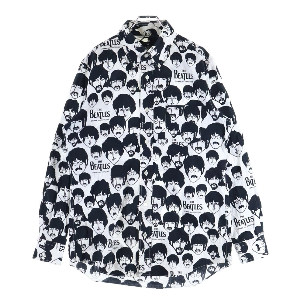 COMME des GARCONS(コムデギャルソン) THE BEATLES ビートルズ フェイス プリント長袖シャツ ホワイト VB-B001