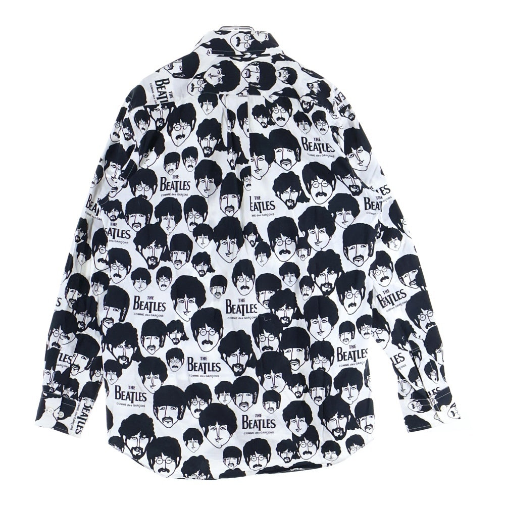 COMME des GARCONS(コムデギャルソン) THE BEATLES ビートルズ フェイス プリント長袖シャツ ホワイト VB-B001