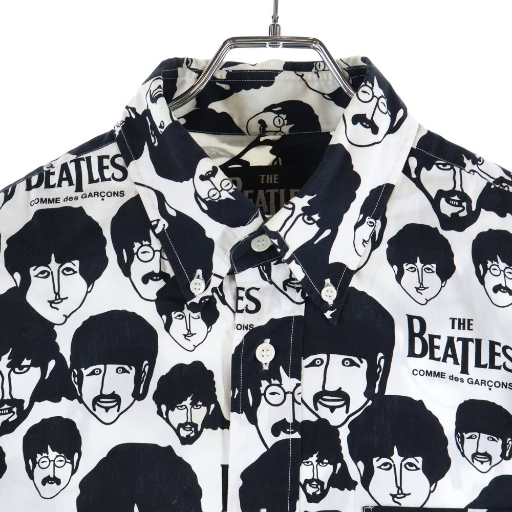 COMME des GARCONS(コムデギャルソン) THE BEATLES ビートルズ フェイス プリント長袖シャツ ホワイト VB-B001