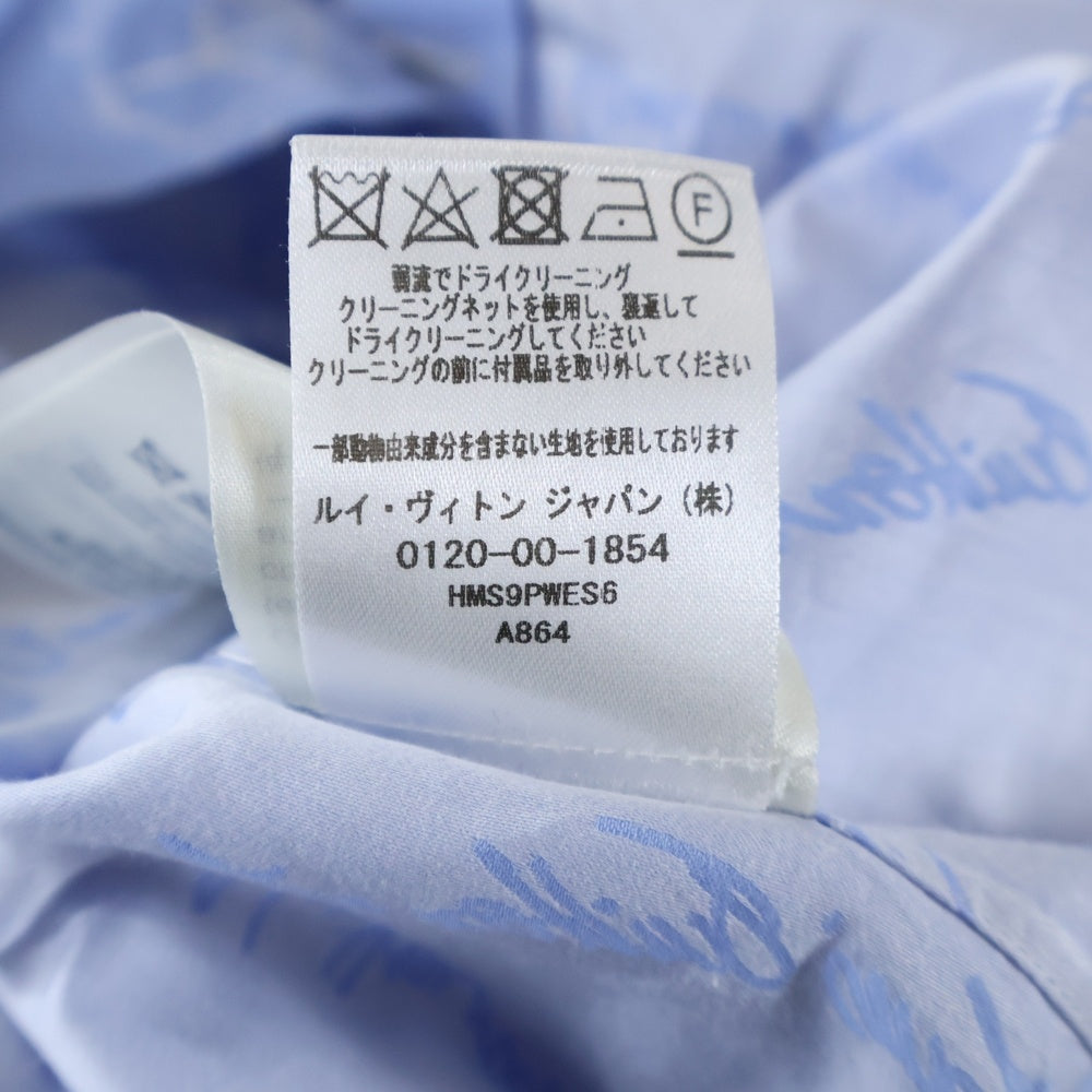 LOUIS VUITTON(ルイヴィトン) 22SS モノグラムピース ロゴ 総柄 ロングスリーブ 長袖シャツ ライトブルー RM221F ES6 HMS9PW