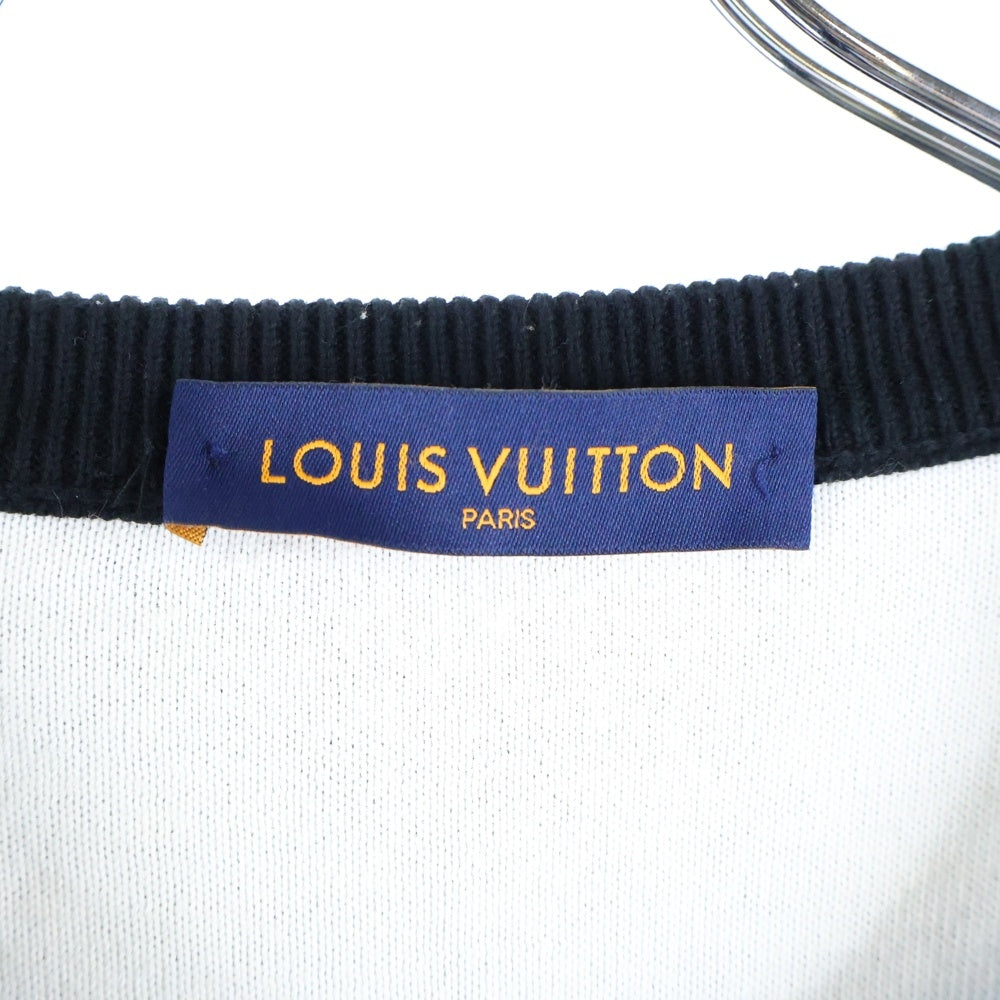 LOUIS VUITTON(ルイヴィトン) 22SS モノグラム グラディエント 総柄ジャガード クルーネック ロングスリーブ 長袖 コットン ニット セーター ブラック RM221Q USO HKN44W