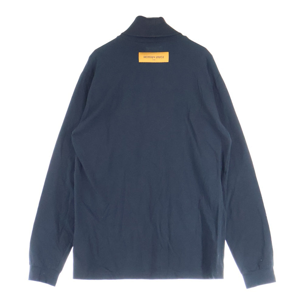 LOUIS VUITTON(ルイヴィトン) 22SS ロゴ刺繍 タートルネック ロングスリーブ 長袖Tシャツ カットソー ブラック RM221M I05 HMY11W