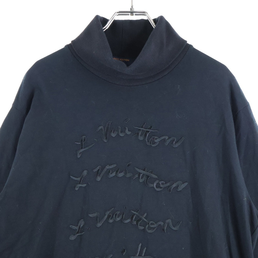 LOUIS VUITTON(ルイヴィトン) 22SS ロゴ刺繍 タートルネック ロングスリーブ 長袖Tシャツ カットソー ブラック RM221M I05 HMY11W