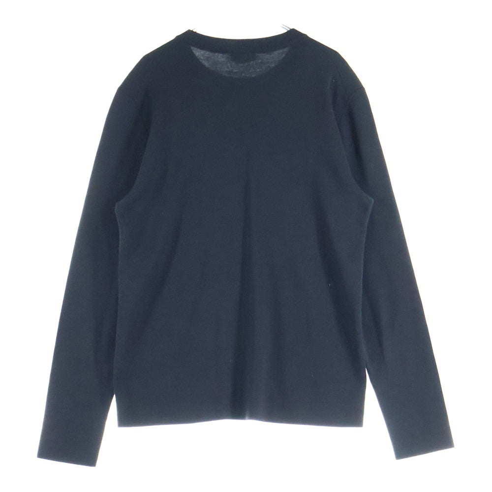 Dior HOMME(ディオールオム) 18AW ATELIER アトリエ ロゴプリント シルク混 ウール クルーネック ロングスリーブ 長袖 ニット セーター ブラック 863M657IT313