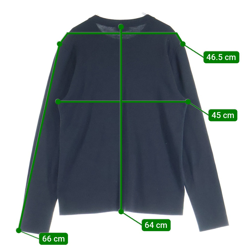 Dior HOMME(ディオールオム) 18AW ATELIER アトリエ ロゴプリント シルク混 ウール クルーネック ロングスリーブ 長袖 ニット セーター ブラック 863M657IT313