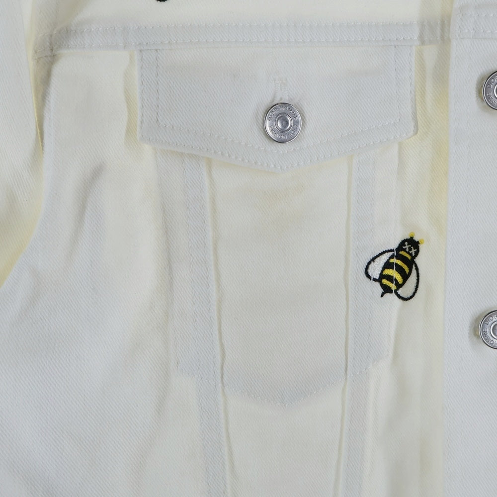 DIOR(ディオール) ×KAWS カウズ BEE 刺繍 デニム トラッカージャケット ホワイト 923C415W9489