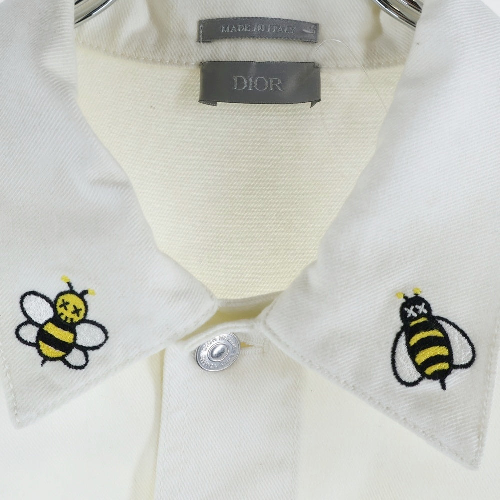 DIOR(ディオール) ×KAWS カウズ BEE 刺繍 デニム トラッカージャケット ホワイト 923C415W9489