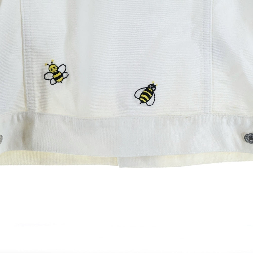 DIOR(ディオール) ×KAWS カウズ BEE 刺繍 デニム トラッカージャケット ホワイト 923C415W9489