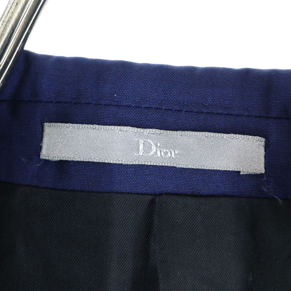 Dior HOMME(ディオールオム) セットアップスーツ ウール ナローラペル 2B テーラードジャケット ノータック スラックスパンツ ネイビー 633C720A3919
