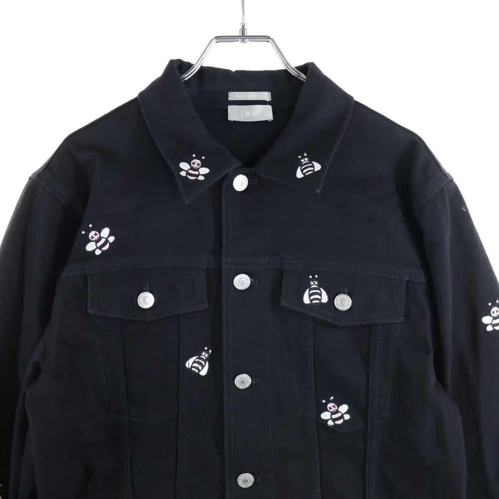 DIOR(ディオール) ×KAWS カウズ BEE 刺繍 デニム トラッカージャケット ホワイト 923C415W9493