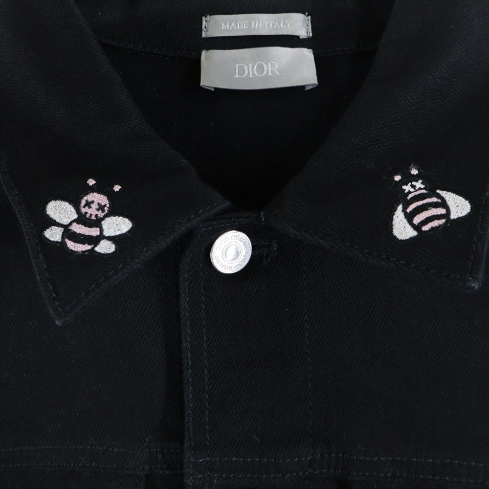 DIOR(ディオール) ×KAWS カウズ BEE 刺繍 デニム トラッカージャケット ホワイト 923C415W9493