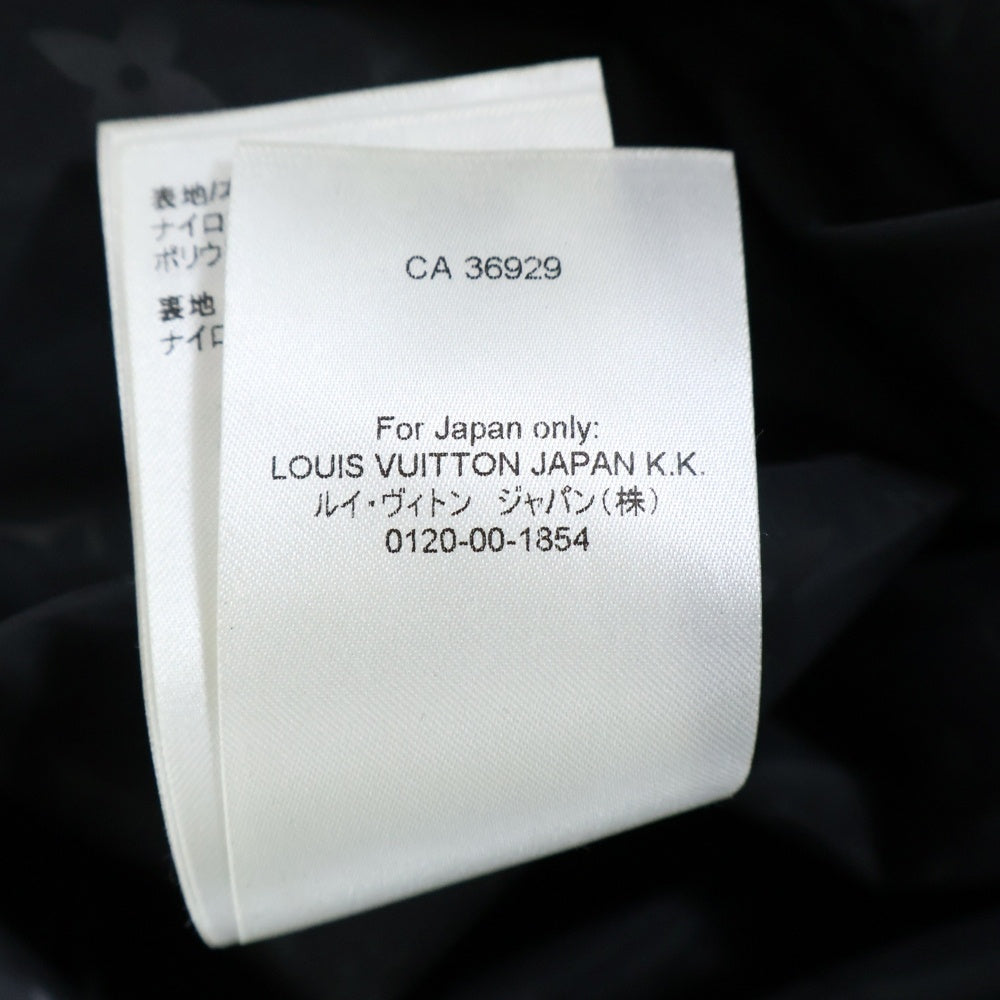 LOUIS VUITTON(ルイヴィトン) 22AW モノグラム総柄 ナイロン フーデッド ジップアップ ロング ジャケット コート ブラック RM222Q ON5 HNK48W