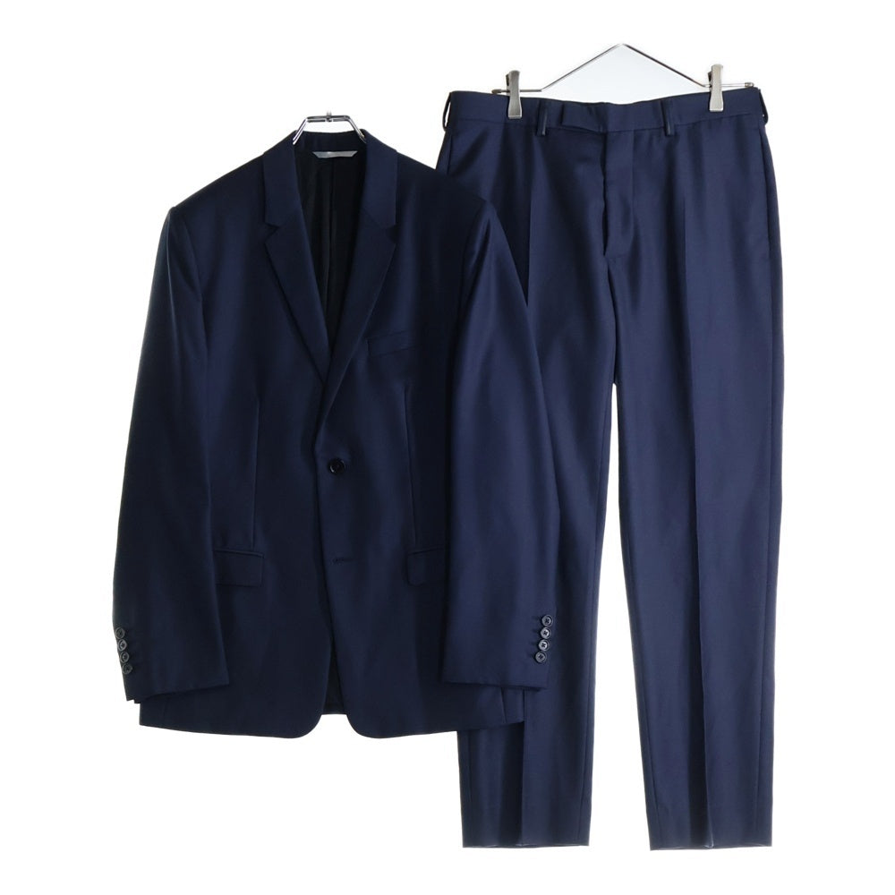 Dior HOMME(ディオールオム) セットアップスーツ ウール 2B ナローラペル テーラードジャケット ノータック スラックスパンツ ネイビー 533C235M3226