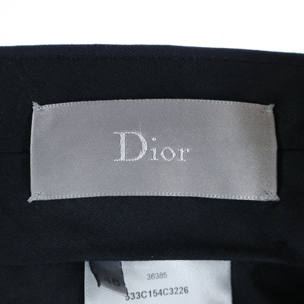 Dior HOMME(ディオールオム) セットアップスーツ ウール 2B ナローラペル テーラードジャケット ノータック スラックスパンツ ネイビー 533C235M3226