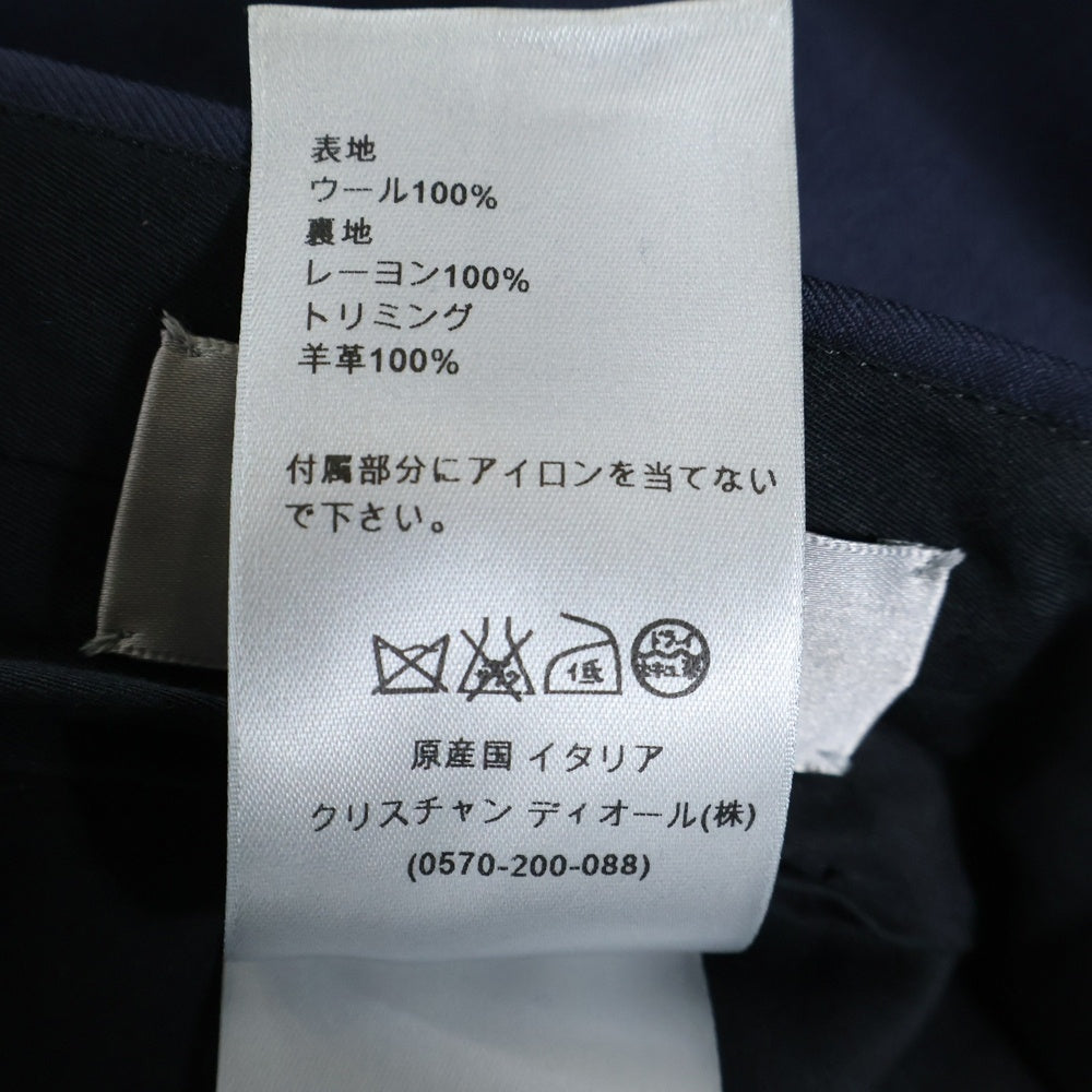 Dior HOMME(ディオールオム) セットアップスーツ ウール 2B ナローラペル テーラードジャケット ノータック スラックスパンツ ネイビー 533C235M3226