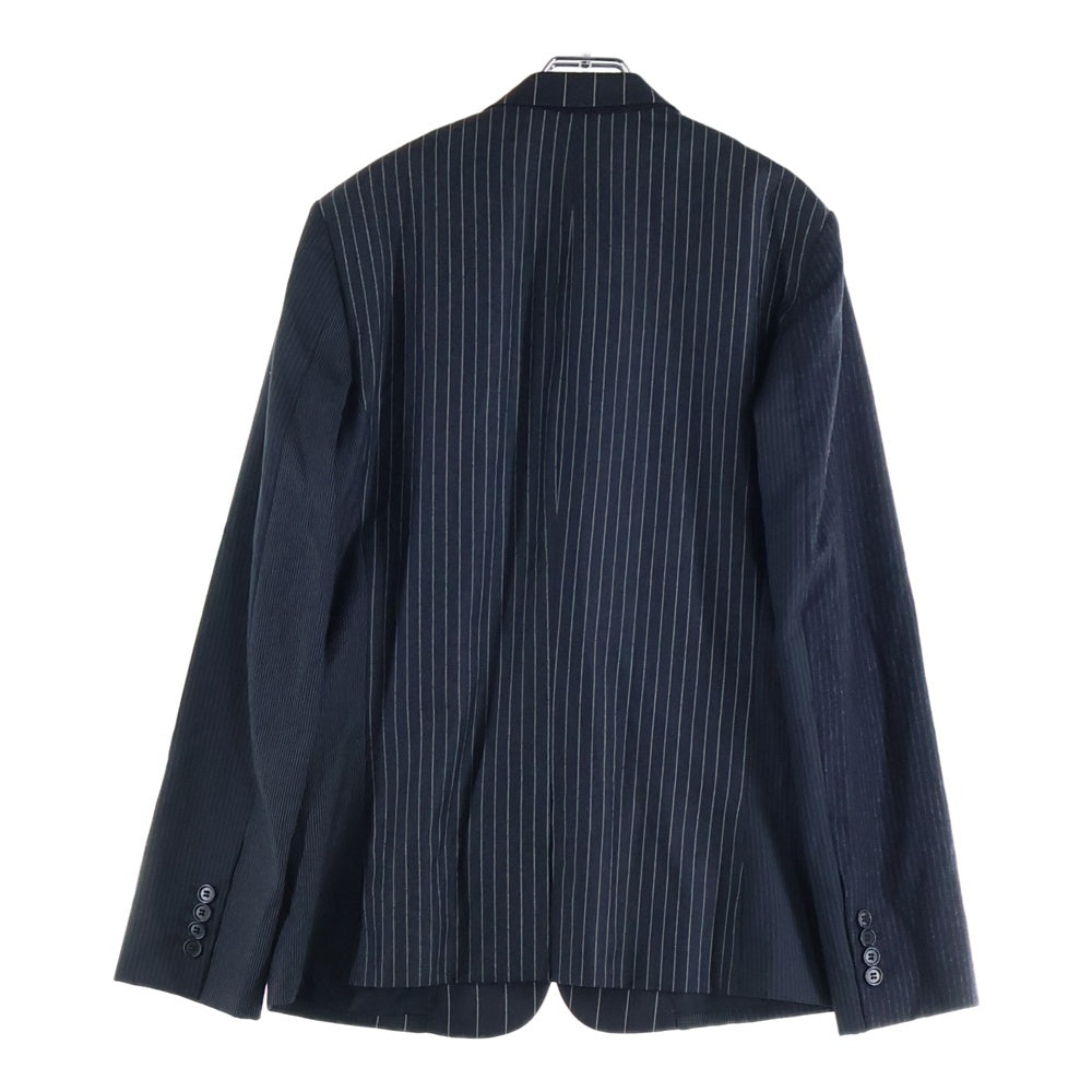 Dior HOMME(ディオールオム) セットアップスーツ マルチストライプ総柄 切り替え ウール 3B ナローラペル テーラードジャケット ノータック スラックスパンツ グレー 433C238V3177