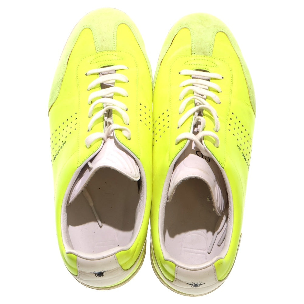 Dior HOMME(ディオールオム) 18SS B01 BEE ロゴプリント レザー レースアップ ローカットシューズ スニーカー イエロー