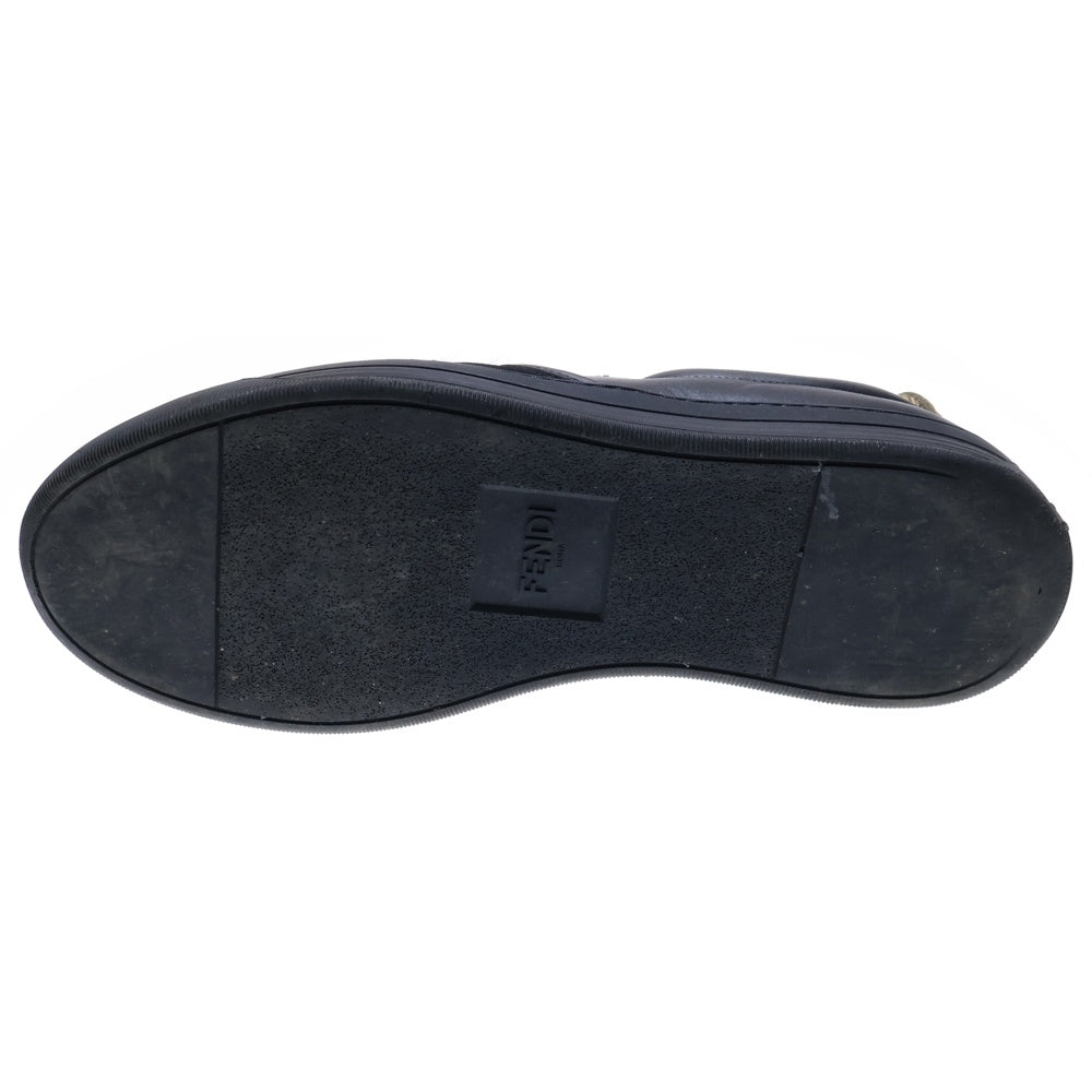 FENDI(フェンディ) モンスター バグズアイ スパイクスタッズ スエードレザー ファー ローカットシューズ スリッポン スニーカー ブラック/イエロー