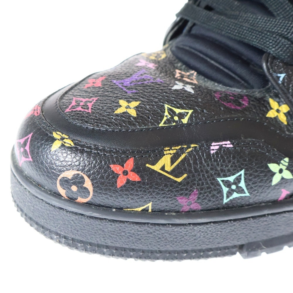 LOUIS VUITTON(ルイヴィトン) ×村上隆 TM LVトレイナー モノグラム マルチカラー レザー レースアップ ローカットシューズ スニーカー ブラック 1AGZDW