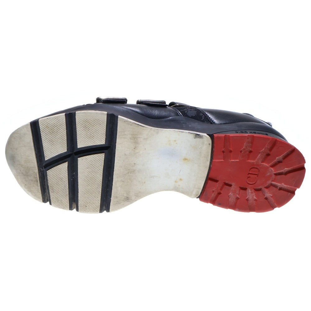 Dior HOMME(ディオールオム) モンクストラップ レザー メッシュ フラワー柄 ローカットシューズ スニーカー ブラック