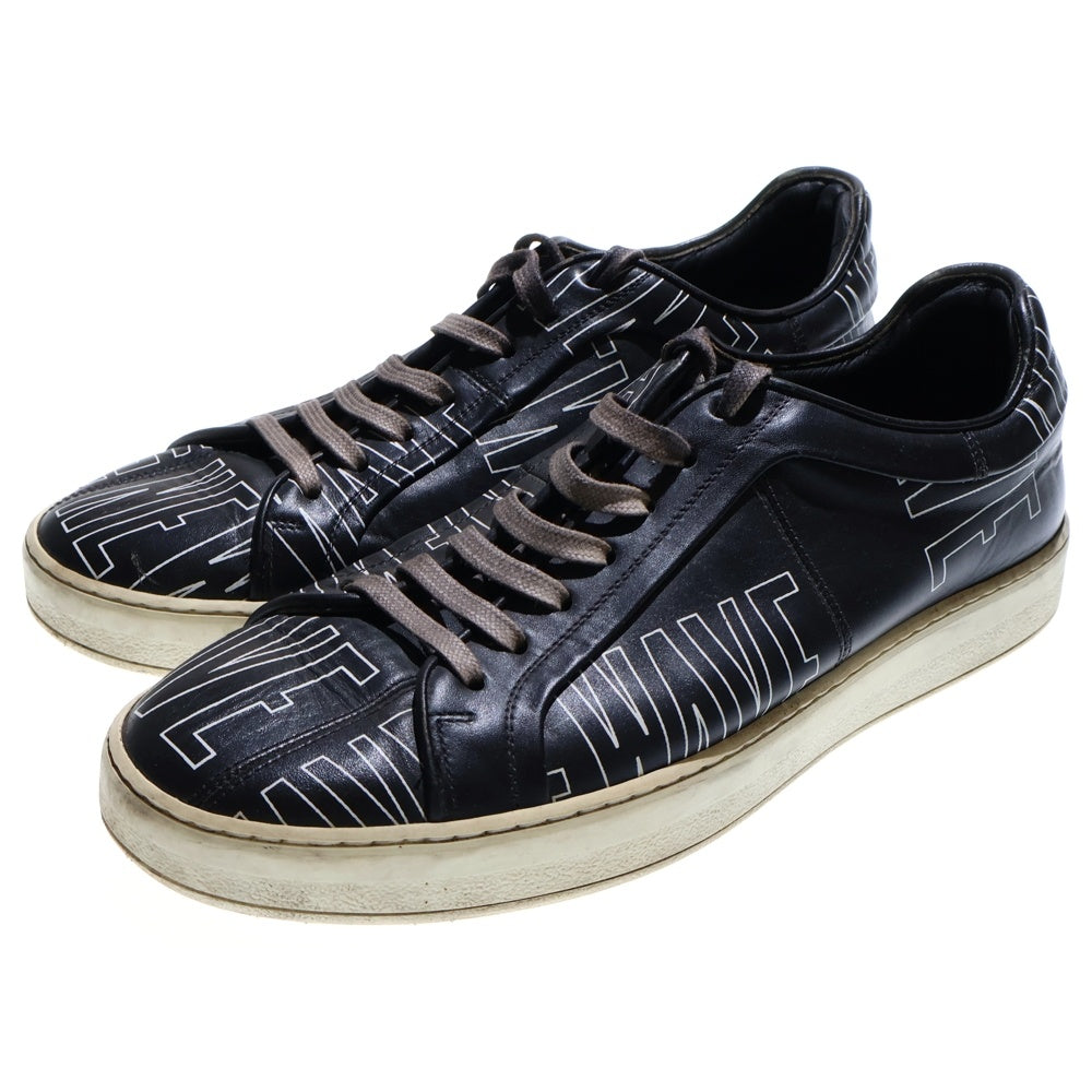 Dior HOMME(ディオールオム) 17AW NEW WAVE 総柄プリント レザー レースアップ ローカットシューズ スニーカー ブラック