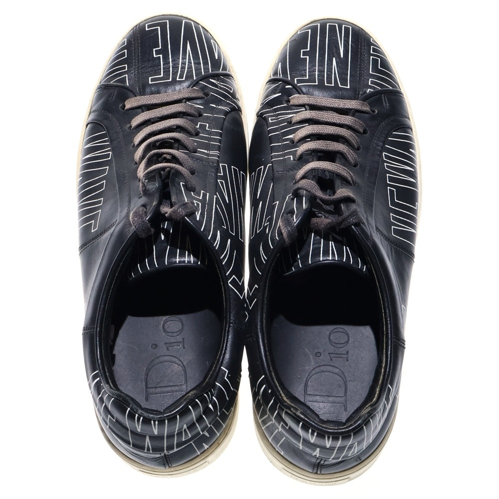Dior HOMME(ディオールオム) 17AW NEW WAVE 総柄プリント レザー レースアップ ローカットシューズ スニーカー ブラック