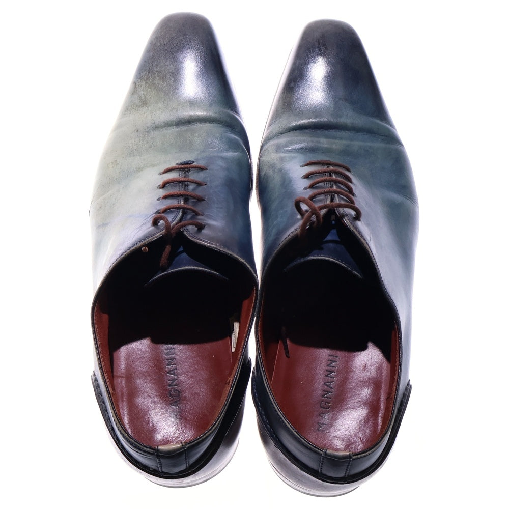 MAGNANNI(マグナーニ) ホールカット パティーヌ レザー レースアップ ローカット ドレス シューズ ブルー 16284