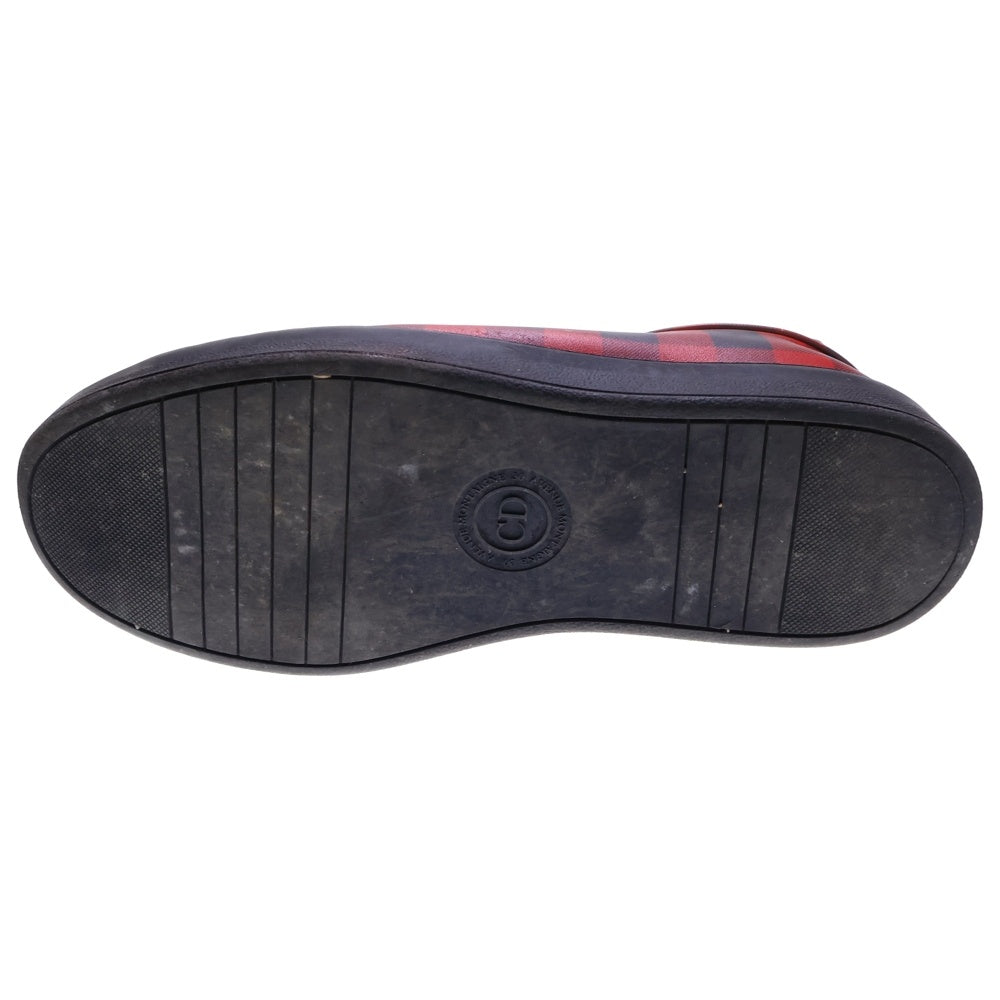 Dior HOMME(ディオールオム) 16AW チェック総柄 レザー レースアップ ローカットシューズ スニーカー レッド/ブラック