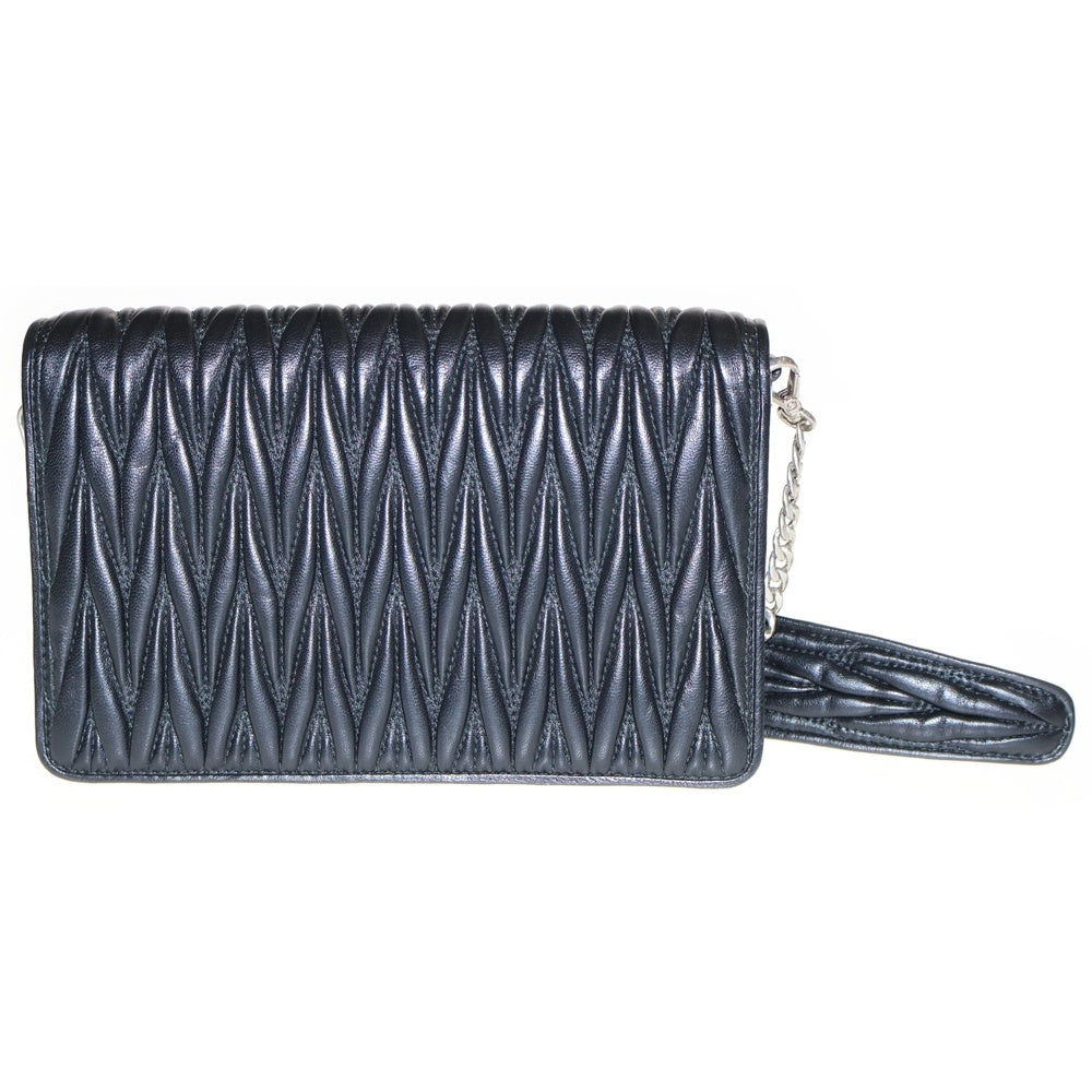 miumiu(ミュウミュウ) マトラッセ チェーンショルダーバッグ ミニバッグ ブラック シルバー金具 レザー 5BP001