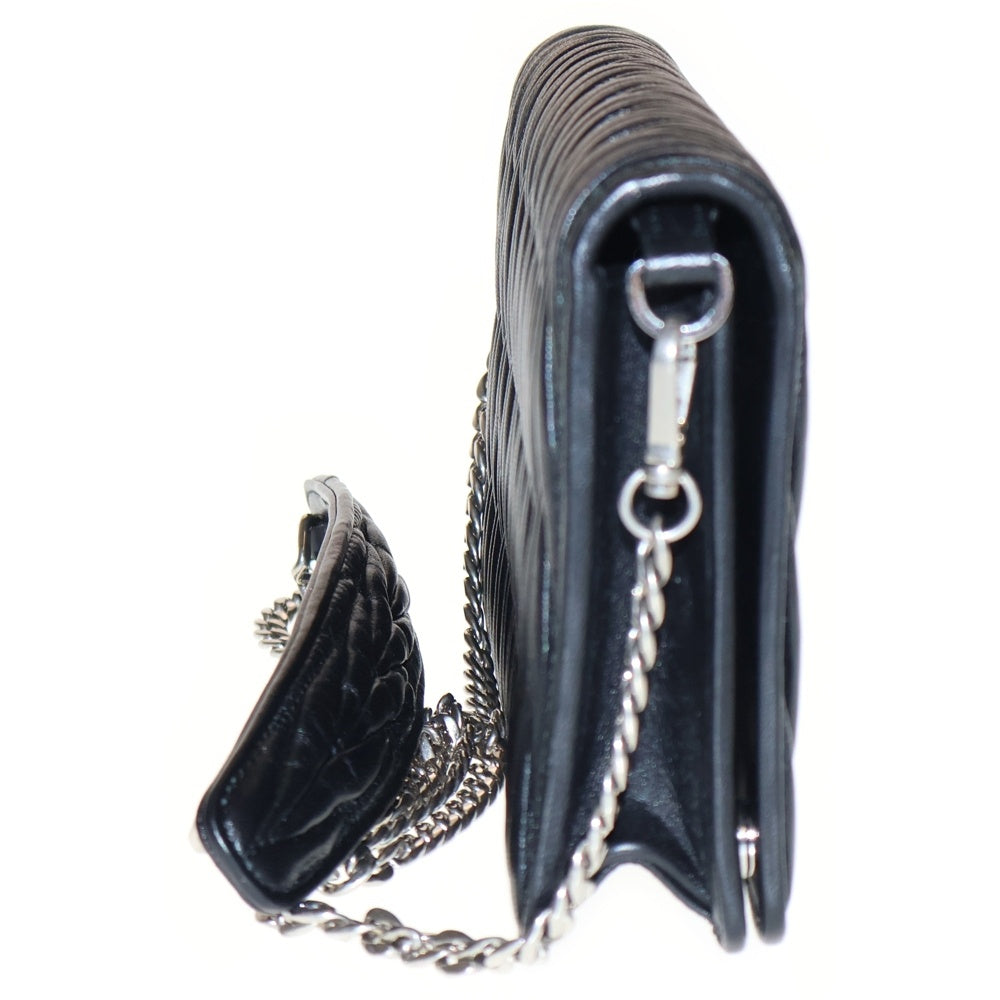 miumiu(ミュウミュウ) マトラッセ チェーンショルダーバッグ ミニバッグ ブラック シルバー金具 レザー 5BP001