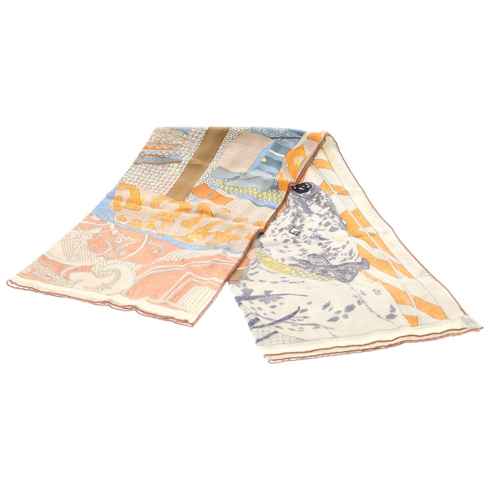 HERMES(エルメス) カレジュアン140 エルメスでランデブー スカーフ カシミヤ×シルク